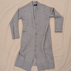 Tahari Heather Gray Open Front Cardigan